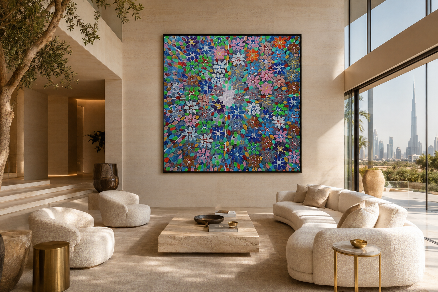 John Dobson artwork in a Dubai villa